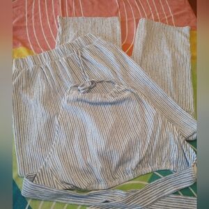 Double Zero blue pinstripe halter pants set